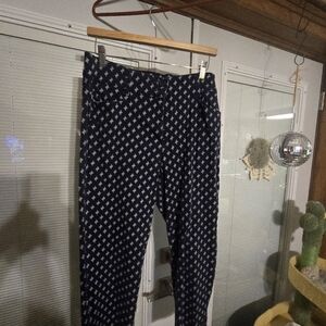 Charter Club Navy Printed Waistband Pants